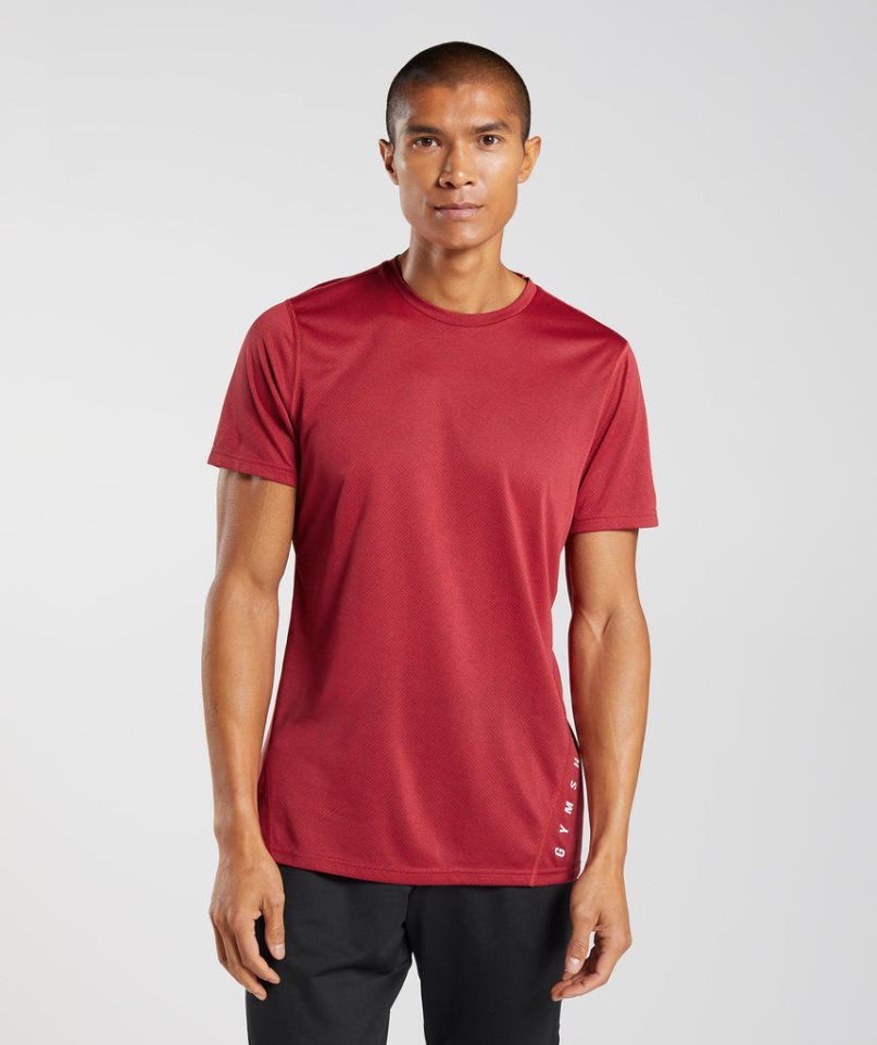 Men\'s Gymshark Sport T-Shirts Red | NZ 7EHGJK